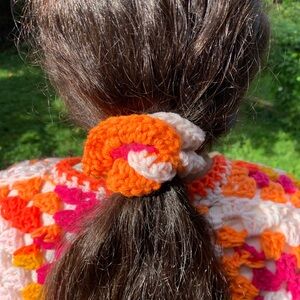 Crochet cardigan , headband and scrunchie